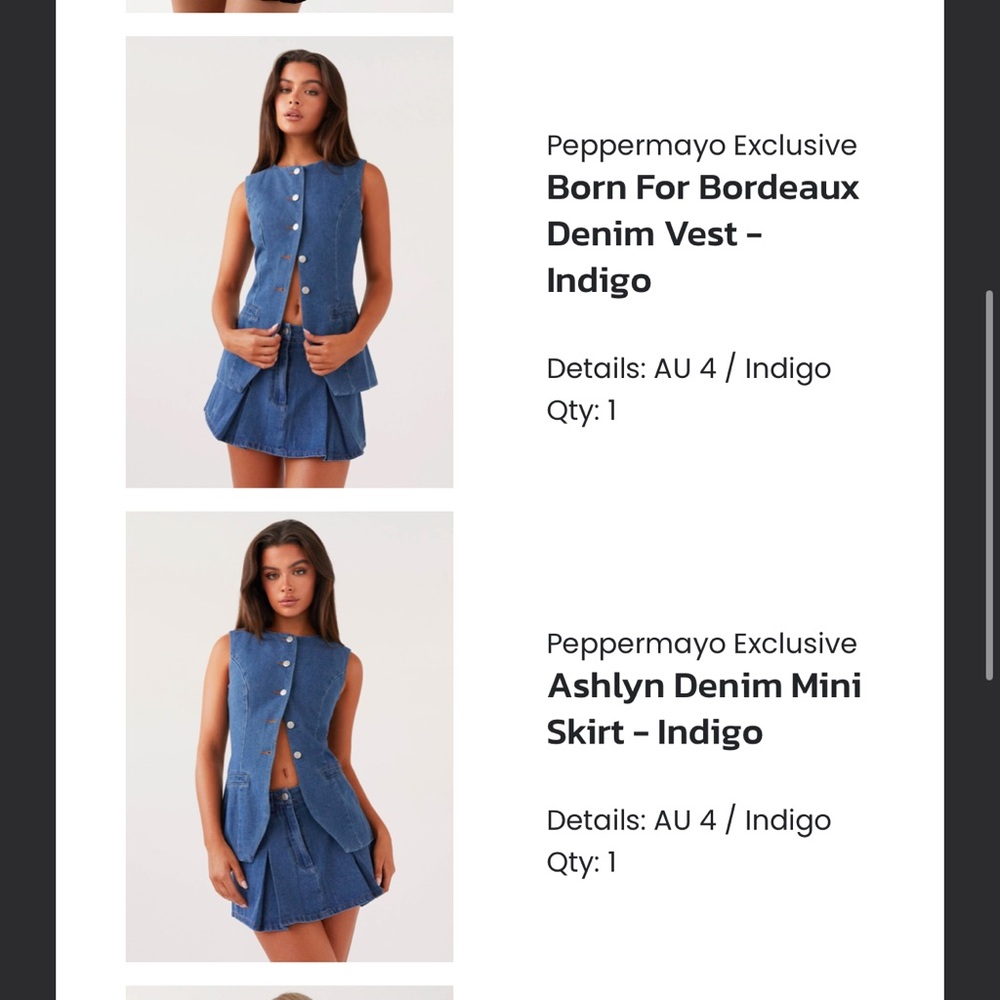 NWT Peppermayo Denim Mini Skirt & Denim Vest US 0 / AU 4 - Picture 3 of 3